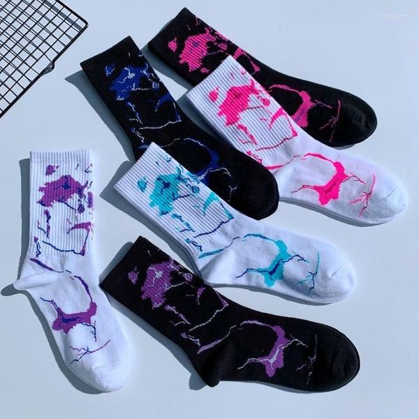 Мужские носки Mans Sox Camouflage Мужское полосатое скейтборд повседневное движение хлопкового взрослых поглощает пот классический европейский кальцине