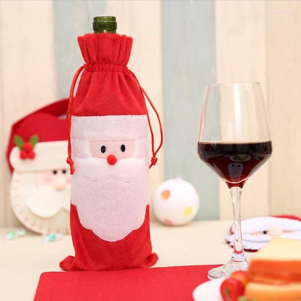 Decorações de Natal Capa de garrafa de vinho férias Papai Noel Champagne 2022 Ornamento Ano de Natal Navidad Gifts