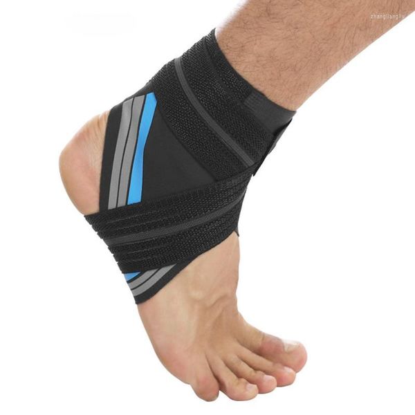 Supporto per caviglia GOBYGO 1PC Palestra Sport Tutore per piede regolabile Proteggi cinturino Pad Ciclismo all'aperto Calcio Calzino a pressione