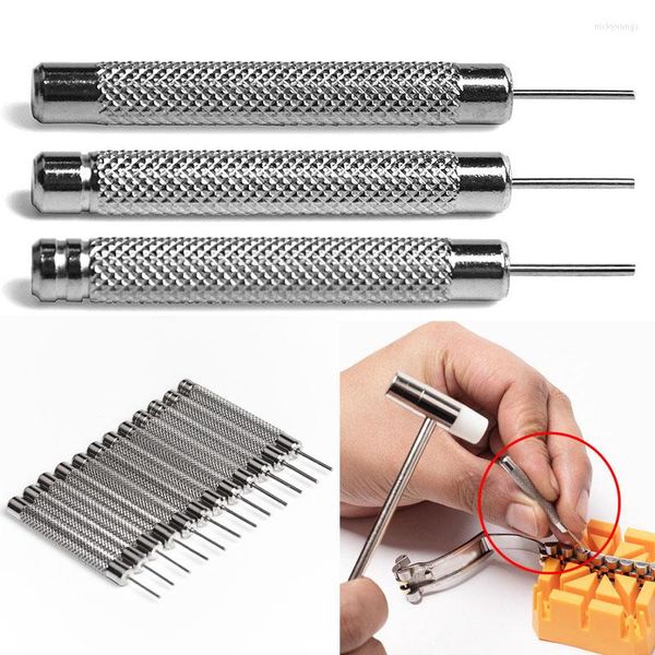 Kit di riparazione dell'orologio Strap Link Punch Pin Stick Band Bracciale Remover Bar Hammer Thimble Tool Regola l'ago da punzonatura