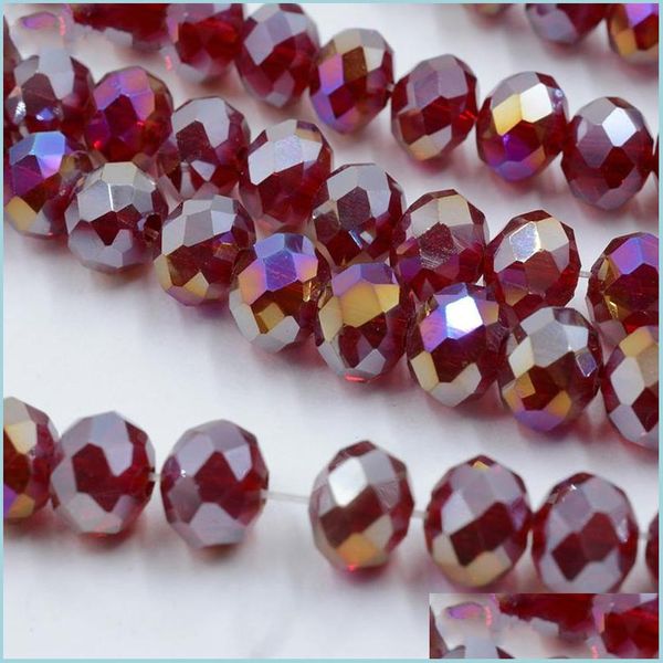Стекло 8 мм AB Color Crystal Rondelle Beads 4 мм Стеклянное стекло насыщенное 145 шт./Лот DIY натуральный камень проставка 48 граня.