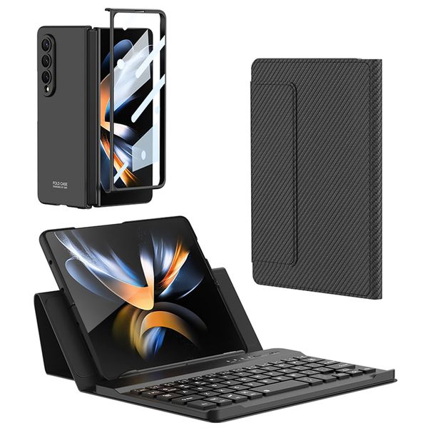 Casos de coldre de teclado sem fio Bluetooth para Samsung Galaxy Z Fold 4 3 Teclados de couro de couro dobrável magnético