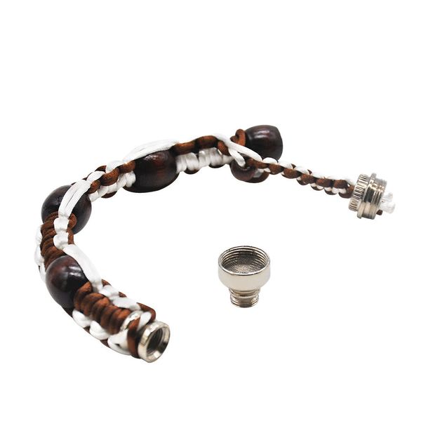 penna shisha usa e getta in metallo Bracciale con tubo di perline Accessorio per fumatori di tabacco intrecciato a mano