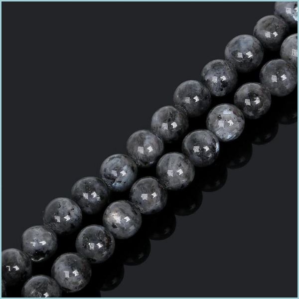 Türkis 8mm Neuankömmling 4/6/8/10mm 38 cm/Strand Mondstein Perlen Edelstein Stein Schwarzer Mond rund lose Perlen für Schmuck und Tropfen Dhh4m