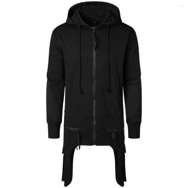 Erkek Hoodies y428 Sonbahar Fonksiyonel Stil Gevşek Kat Koyu Siyah Moda Erkekler Kişilik Kapüşonlu Külot Kesimit