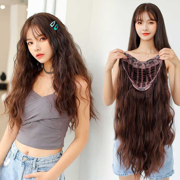 Hair Lace Wigs Hairipa em forma de U lã Curl peruca feminina Long Hair Head Cabe