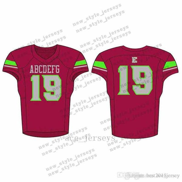 18Men 2019 Youth Football Jerseys Army Green Wine Red Ricamo s Cucito Personalizzato Qualsiasi nome Qualsiasi numero Maglie