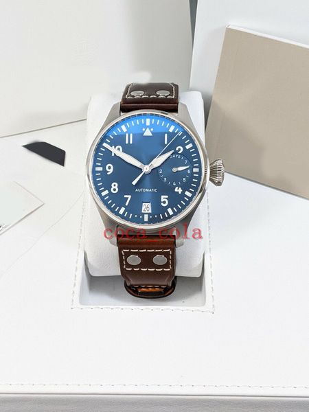 Начальные часы Topquality Watches ZF IW501002 46 -миллиметровый аллигатор кожаный ремешок сапфировый нержавеющий люминесцентный Cal.51111 Движение механические автоматические мужские мужские часы часы