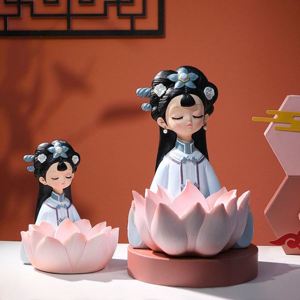 Costume in stile ragazza soggiorno Figurine decorazione creativa portico portachiavi TV armadietto del vino decorazione della casa regalo di nozze cinese