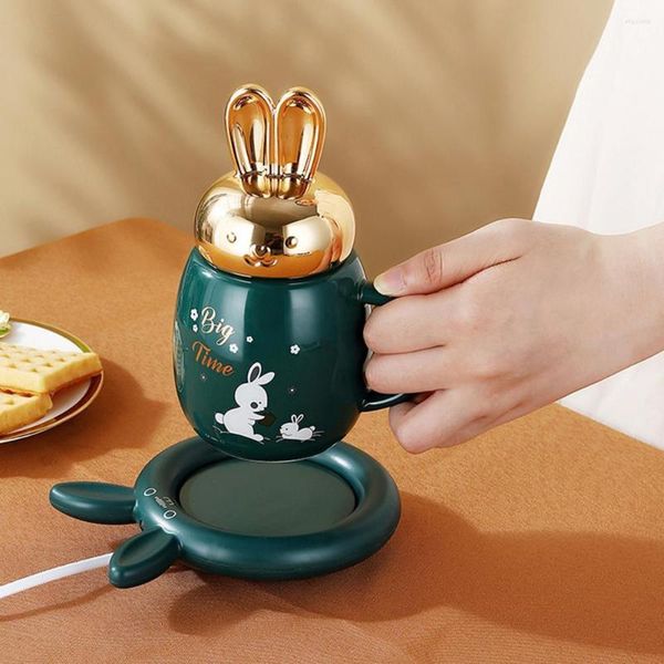 Tovagliette 1 set riscaldamento automatico tazza pad universale orecchio caffè tè riscaldatore vassoio elettrico veloce