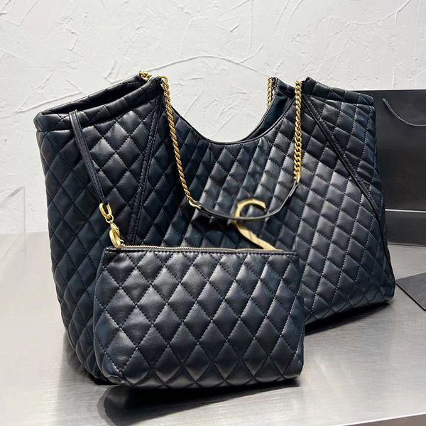 Designer Mulheres ICARE Maxi Bolsa de compras de Hobo Quilted France Marca Y Nappa Leather Tote Bolsas Lady Lady Capacity Mum Totes Bolsa com Bolsa de Moeda