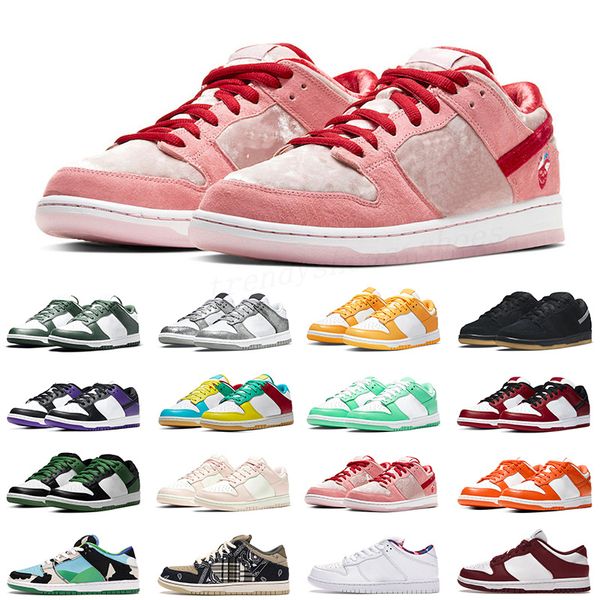 2022 Dunksb Low Mens Womens Casual Running Shoes Designer Panda SB Valentine Day Pink Dusty Olive Curry Cactus Jack Tiefs Sport Sneakers EUR 36-47 Größe 13 x012