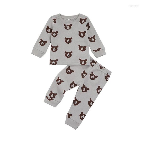 Kleidungssets für 0–18 Monate geborene Babys, Jungen, Mädchen, langärmelig, Panda-Druck, Pullover, Oberteile, Hosen, Hosen, 2-teiliges Set