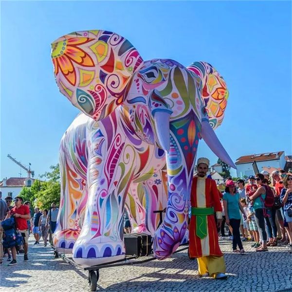 Outdoor Games Dekor aufblasbare Elefant 3M H Performance Buntes Elefantenmodell für Festivalparade -Dekoration oder Park Show