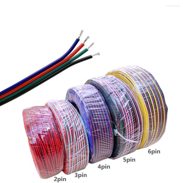 Acessórios para iluminação Extensão do cabo do cabo elétrico LED 2Pin 3pin 4pin 5pin para WS2812 3528 RGBW RGB CCT Strip 5m-100m