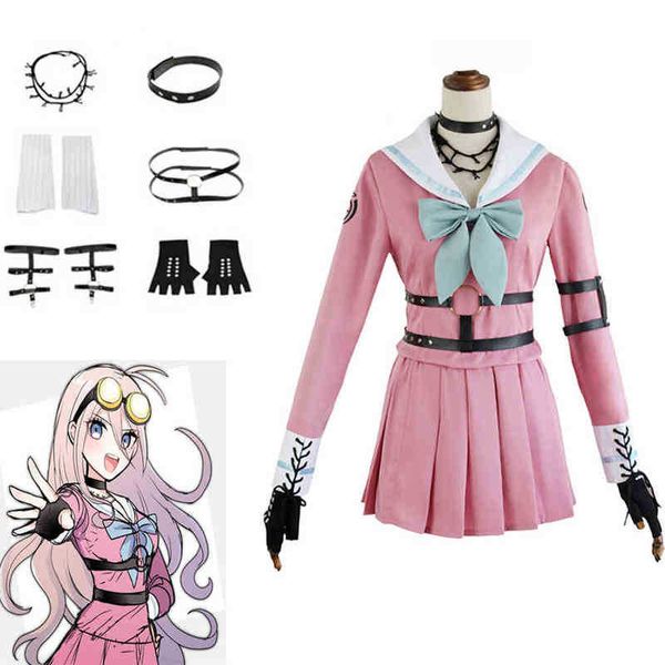 Danganronpa V3 Killing Harmony Iruma Miu Kaninchen Halloween Frauen Cosplay Kostüm Jk Schuluniform Matrosenanzug J220720