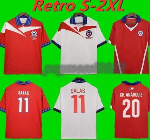 1997 1998 Chile Retro Soccer Jersey Salas Zamorano Vargas Ch. Aranguiz David 2014 Home Away White Short Short Salas Sleeve Football Circle Uniforms 666