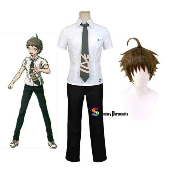 Super Danganronpa 2 Hajime Hinata Uniform Cosplay Costumes для мужчин Dangan Ronpa Hajime Hinata Wig Wig Halloween Cosplay наряды J220720