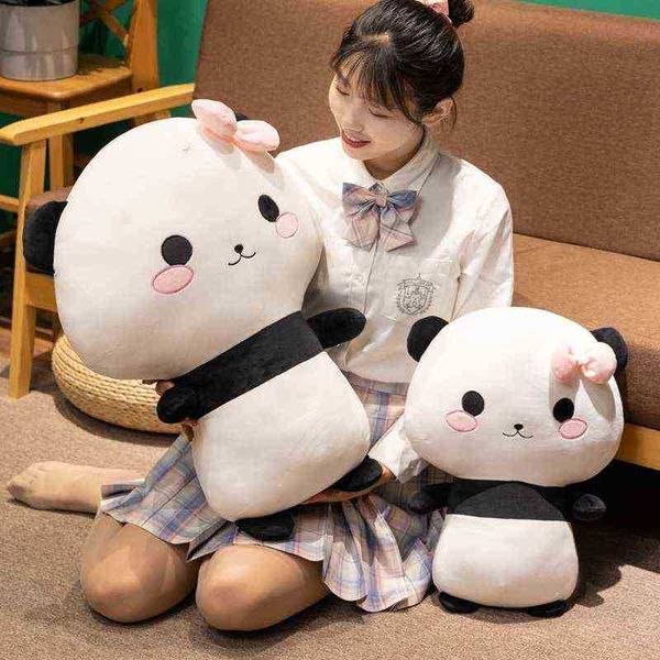 3560см милая толстая панда с цветочным плюшевым обливанием медведь поп -животные игрушечные подушка мультфильм каваи куклы для девочек подарки любовника J220729