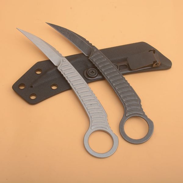 Promosyon G1123 Karambit Pençe Bıçağı 8CR13MOV Beyaz/Siyah Taş Yıkama Bıçağı Kydex ile Tam Tang Çelik Tutsal Taktik Bıçaklar
