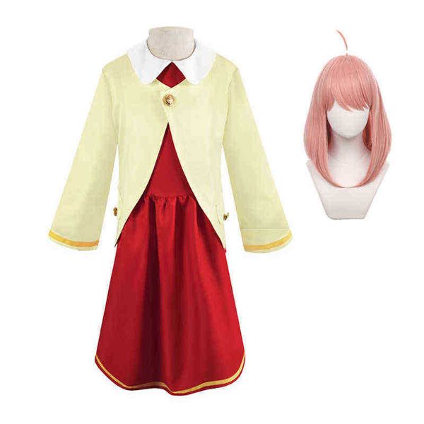 Costumi di cosplay per famiglie di spiona anime Anya Faker Uniform Wastor Experiment 007 Abito per ragazze Women Set completo Wig J220720