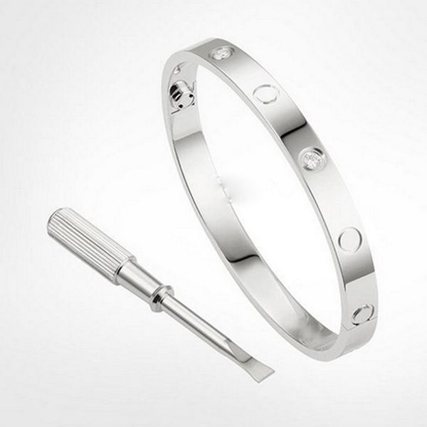 Love Screw bangle braccialetto carter Bracciali firmati Gioielli di lusso Accessori per braccialetti da donna Lega di acciaio al titanio Placcato in oro Never Fade con borsa originale