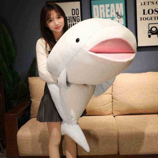 Cuddly 120Cm Gigante Bocca Aperta Balena Coccole Blu Rosa Mare Animale Bambola di pezza Squalo Morbido Cuscino per animali Tappetino Regalo per bambini J220729