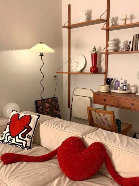 Kissen Kreis Samt Liebe Umarmung Wollrolle Sofa Freundinnen Valentinstag Paar Geschenk Hochzeit Niedlicher Bürostuhl