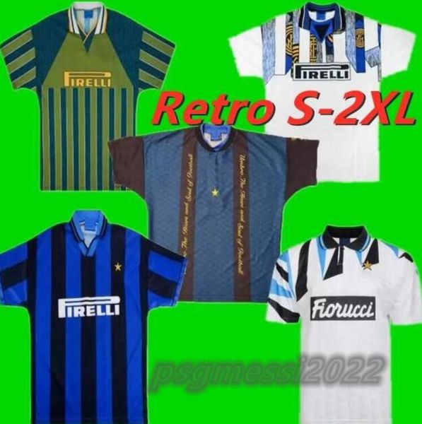 1992 1993 1995 1996 Jersey da Inter retro de futebol 95 96 Roberto Carlos Zanetti Bergomi Branca Bergkamp Ince Berti Classic Vintage Home Away 3rd Futebol Cirche Berti 666