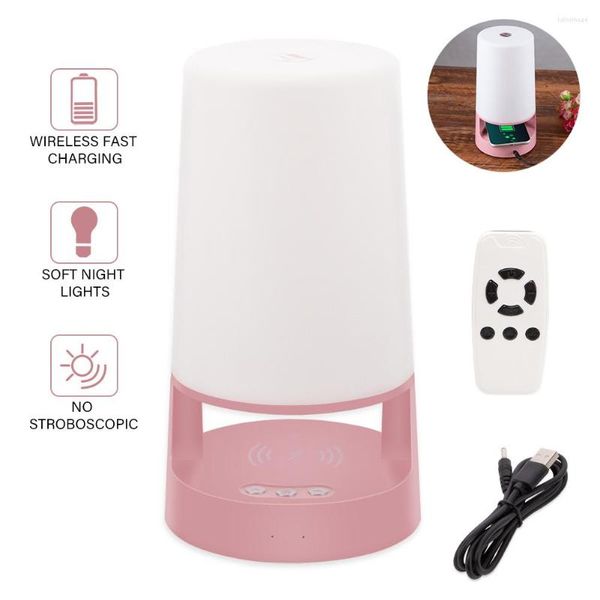 Luci notturne Luce a LED con telecomando con stazione di ricarica wireless Lampada da scrivania ricaricabile USB con interruttore tattile regolabile continuo