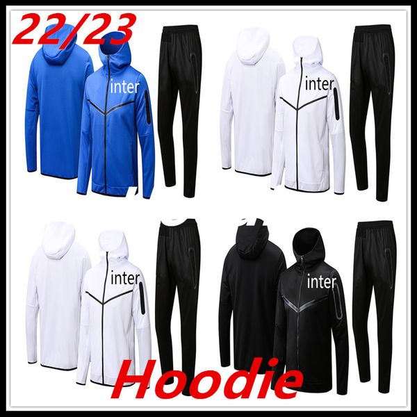 Trainingsanzüge 22–23, NEU, Inter-Herren-Erwachsenen-Set, lange Ärmel, Fußballjacke, Kapuzenpullover, Uniformen, Trainingsanzüge, Trikots, Fußballmantel, Trainingsshirt, Anzug-Sets 2022–2023