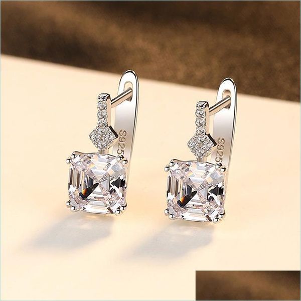 Stud Stud Mode 100 925 Sterling Silber Ohrringe Rosa Edelstein Für Frauen Hochzeit Engagement Edlen Schmuck Geschenk Drop Lieferung Dhrtc