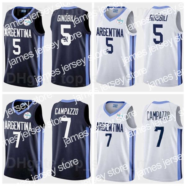 Basketball-Trikots 2021 Tokio Argentinien Basketball-Trikot 7 Facundo Campazzo 5 Manu Ginobili 4 Luis SCOLA 29 Patricio GARINO 14 Gabriel DECK 12 Marcos DELIA