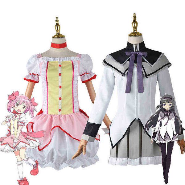 Mahou Shoujo cos akemi homura anime preto vestido de bola curta de combate longa e direta