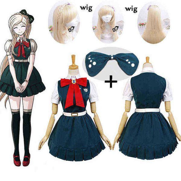 Новый аниме Super Danganronpa 2 Sayonara Zetsubo Gakuen Sonia Nevermind Cosplay Costumes и парик Хэллоуин для женщин, сделанных на заказ J220720