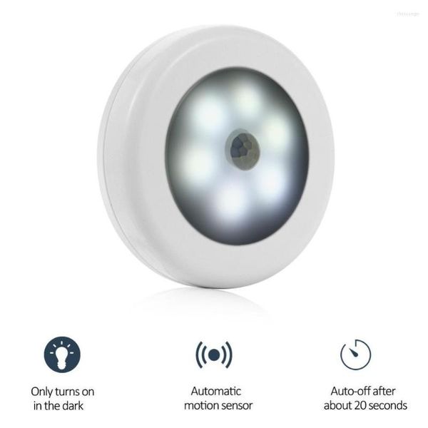 Luzes noturnas 6 LED LED LOON LOONBIFFY LIGHT PIR BODY MOTION Sensor ativado Lâmpada de indução de parede