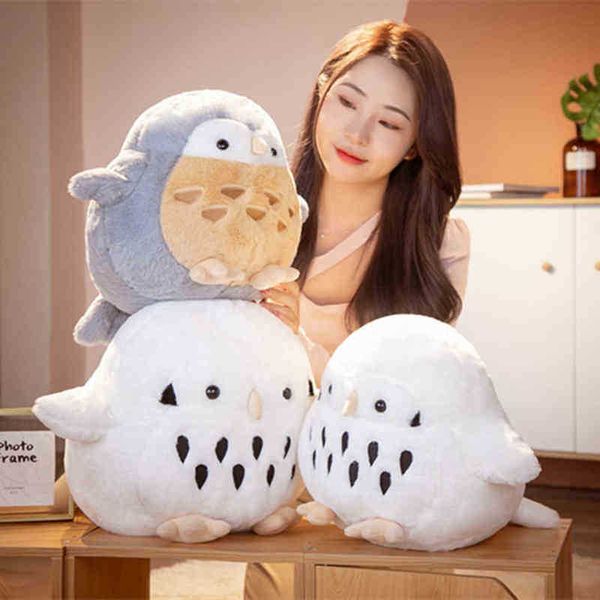 Hot 3845Cm Simulazione Peluche Gufo Dormire Cuscini Morbidi Animali di peluche Aquila Cuscino Divano Decor Cartoon Uccello Giocattolo per bambini Regalo J220729