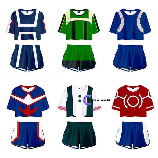 Ragazza Mha My Hero Academy Costume Cosplay Ochaco Uraraka Asui Tsuyu Gonna estiva Taglie forti Todoroki Shoto Bakugou Katsuki Abiti J220720