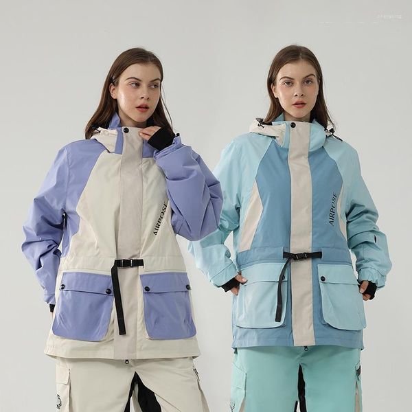 Лыжные куртки 2022 лыжный пиджак Женщины мужчины на открытом воздухе спортивные сноуборды Утолщенная теплая зимняя одежда свободная ветрозащитная водонепроницаем