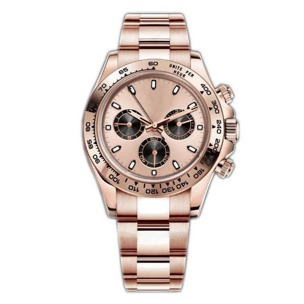 U1 hjd Luxury Designer watch 116509 116503 116515 Bezel de cerâmica Pulseira de borracha Preto - bisel Automático Relógios masculinos em ouro rosa 40 mm à prova d'água