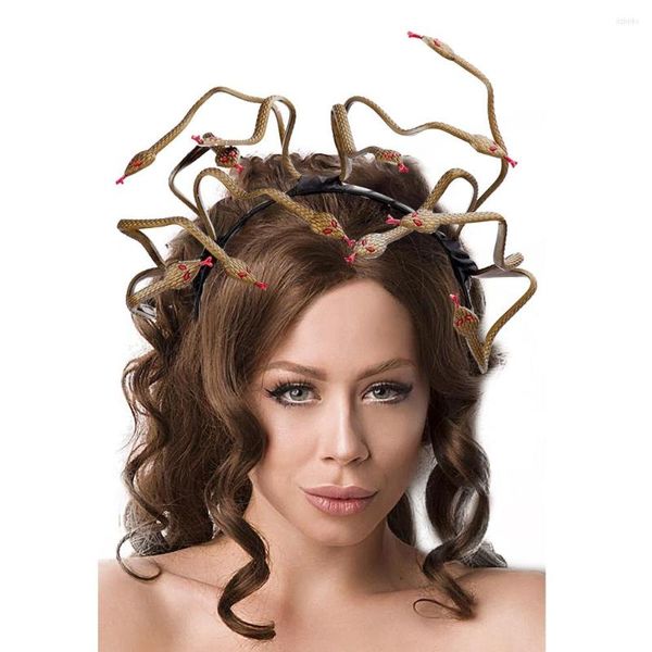 Forniture per feste Halloween Medusa Serpente Cosplay Fascia per capelli Puntelli per streghe Accessori Copricapo Fascia per capelli Carnevale Mardi Gras Gioco di ruolo