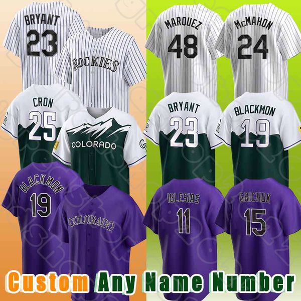 23 Kris Bryant Beyzbol 25 C.J. Cron 19 Charlie Blackmon 2022 City Connect Rockies Formaları Connor Joe Ryan McMahon Randal Grichuk Jose Iglesias Yonathan Daza Rodgers