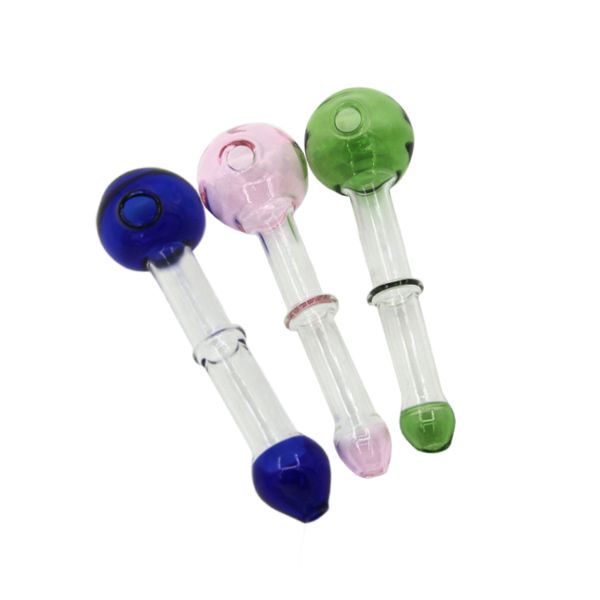 Queimadores de ￳leo de vidro fumando tubos de cera de cera bola bola bola tigelas rosa azul verde