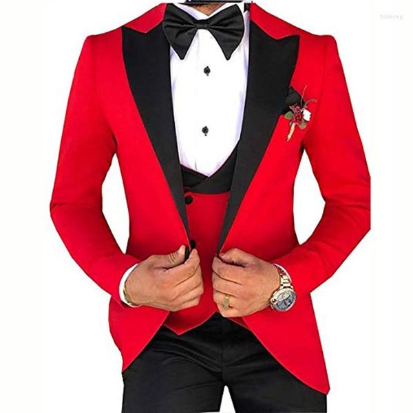 Herrenanzüge Luxusmode Hight-End Private Order Top Design Männer Slim Smoking Bräutigam für Hochzeit Prom Schal Revers Anzug Custom