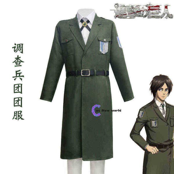 Attack On Titan Vierte Staffel 4 Investigation Corps Kompletter Satz Cosplay-Uniformen Armeegrüne Jacke J220720