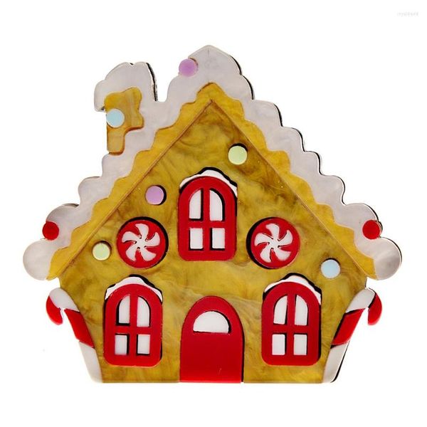 Broschen CINDY XIANG Acryl Märchen Candy Cookie House Brosche Niedliche Kindernadel Modedesign Schmuck Acetatfasermaterial