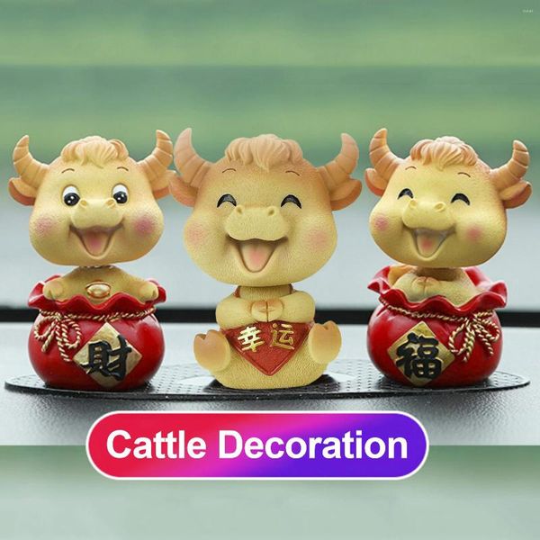 Decorazioni d'interni 10 cm 2022 Cattle Ornament da bambola per bambole per bambini Regali di compleanno per bambini Red Milk Mascotte Auto