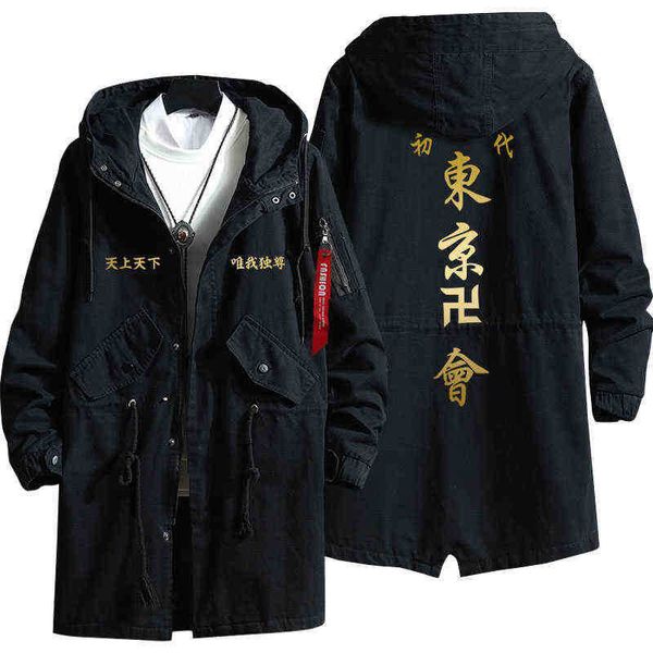 9 Padrão Anime Tokyo Revengers Kokounoi Hajime Cosplay Costume Trenchcoat sobretudo Tokyo Manji Gangue Roupfits Black Man Man J220720