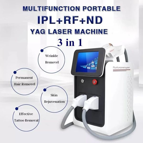 3 в 1 Opt IPL E-Light Laser Machine Machine Удаление волос Q Переключатель Q Switch ND ЯГА