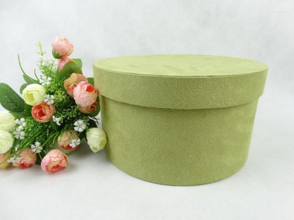 Relução de embrulho de presente 21x12.5cm Verde Top Grade Velvet Florist Packing Box Flower Box Dia dos Namorados Decoração de Casamento Favor